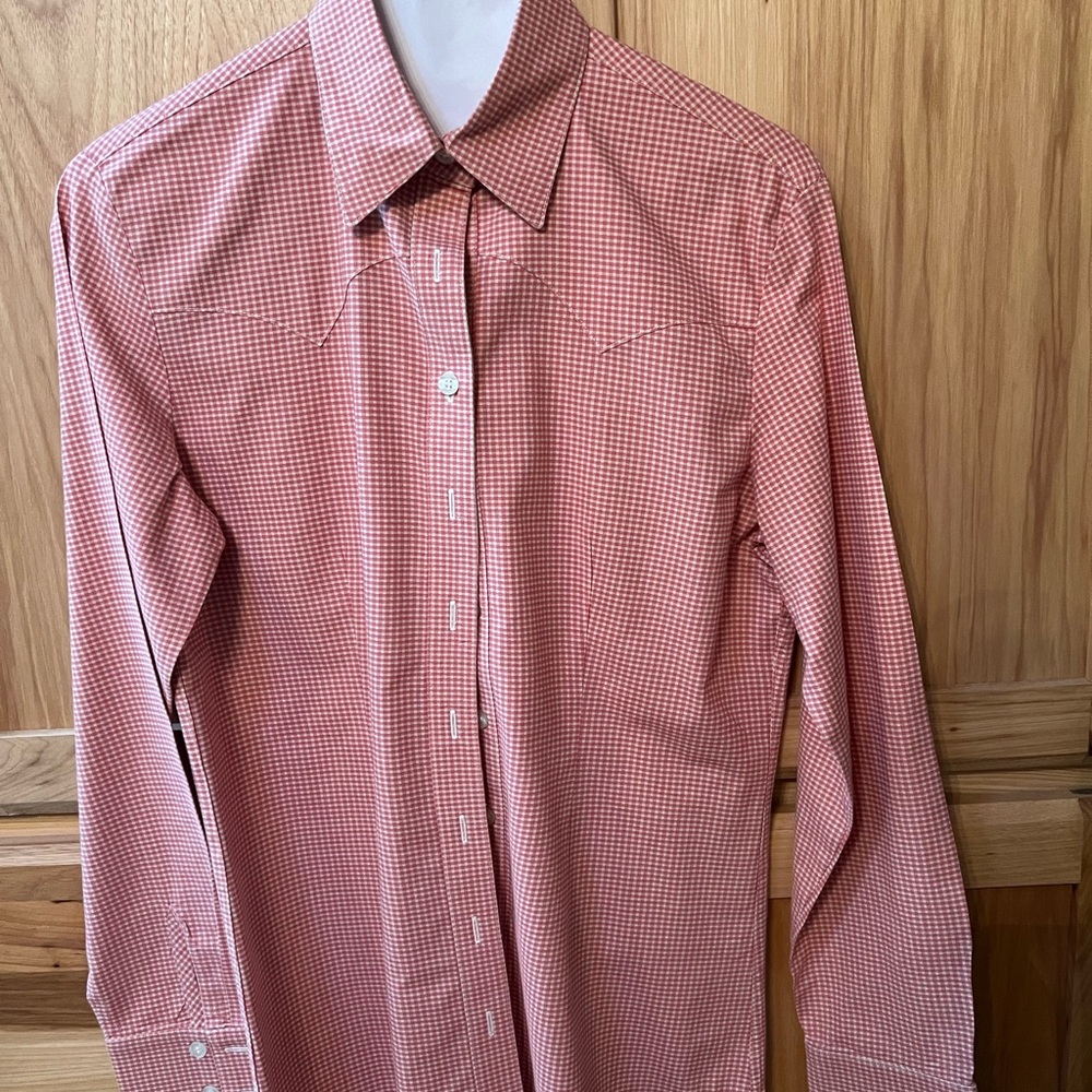 Women's Red Checkered Button Down Shirt